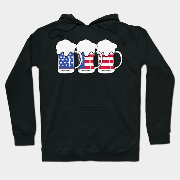 Beer American Flag 4th of July Merica US Hoodie by ssflower